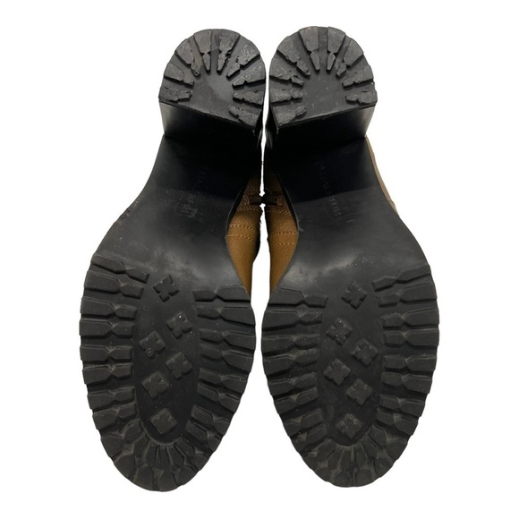 H by Halston Cara Leather Camel Block Heel Lug Sole Booties Womens 8 - Picture 10 of 13